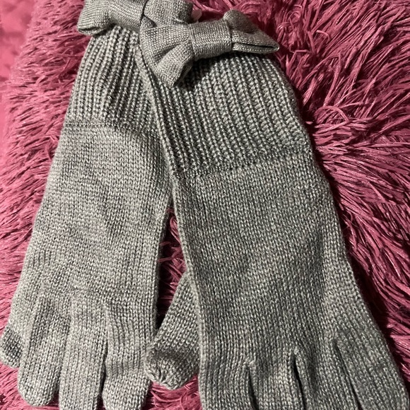 NWT Kate Spade knit gloves Heather Gray - Picture 7 of 8